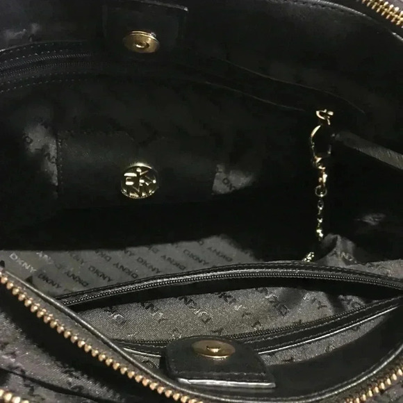 DKNY Black leather satchel handbag - Picture 4 of 8